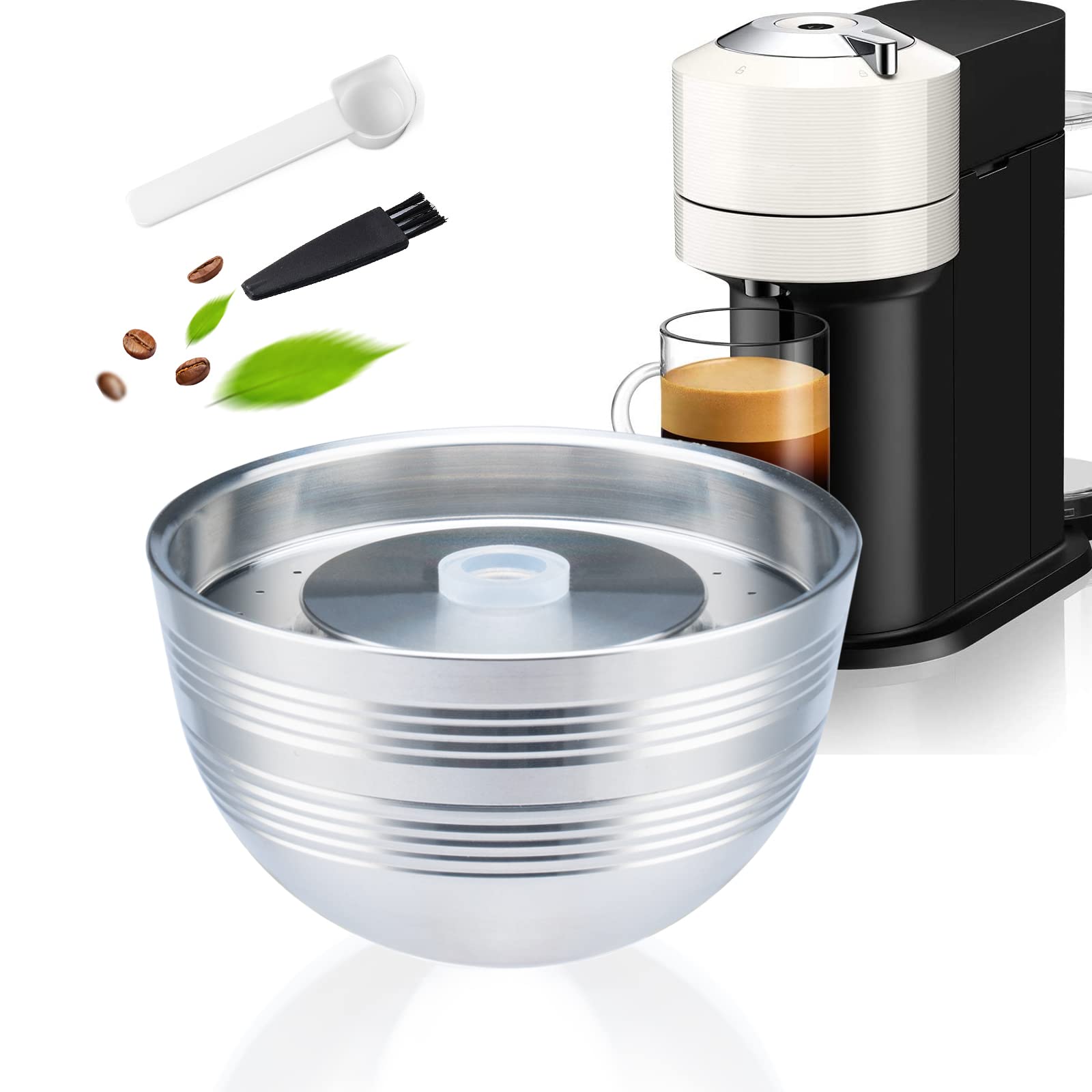 Photo 1 of Reusable Ver*tuo Next Coffee Pods Holder Stainless Steel Refillable Filters Ver*tuo Next Coffee Pods pods Only Compatible with Nesp*esso VER*TUO NEXT - 3.0 Genaration