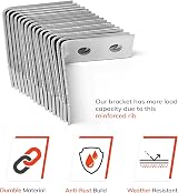 ZAVIA 32 Pcs L Brackets for Wood 38x38mm with Screws Galvanised Steel view 5
