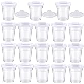 SiliFine 24 Packs No Spill Paint Cups with Lids for Kids Reusable Spill Proof Paint Cups for Classroom Arts Crafts Supplies