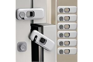 6 Pack Child Proof Refrigerator Lock,Fridge Locks for Kids with Sticky Adhesive Pads, Child Safety Locks for Doors, RV Refrig