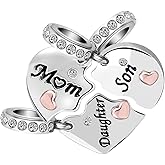 KunBead Nana Mom Mother Daughter Son Sisters Rose Gold Tone Heart Puzzle Dangle Charms Compatible with Pandora Bracelet set for 3
