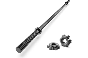 DILANL Weight Lifting Bar 57", 1" Standard Straight Barbell Bars Olympic for Home Gym Weight lifting/Strength Training/Squat/Bench Press/Deadlift/Lunges/Hip Thrusts, 2 Star Collars (480lb Weight Capacity)