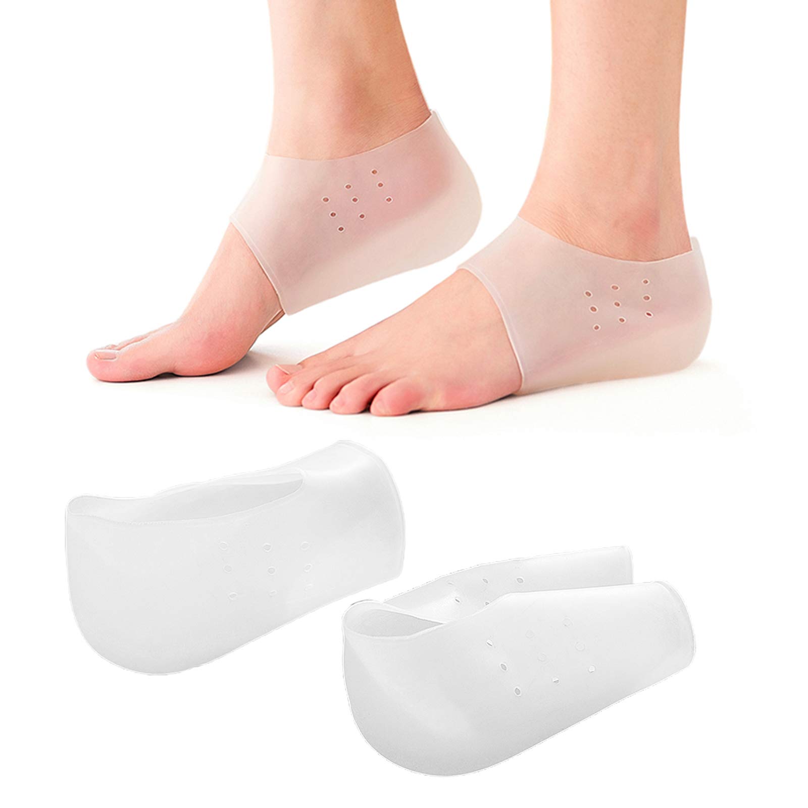 Develoo Concealed Footbed Height Increased Insoles,1 Pair Silicone Heel Lift Insoles Invisible Heel Cushion Inserts - 3cm