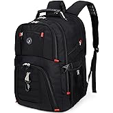 SHRRADOO Extra Large 50L Travel Laptop Backpack with combination lock, College Backpack Airline Approved Business Work Bag Fi
