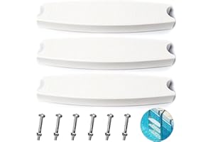 TonGass (3-Pack, White) 18" Universal Swimming Pool Ladder Rung Step Replacement with Stainless Steel Bolts Compatible with I