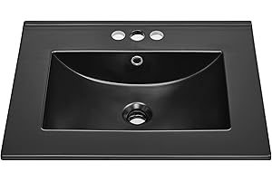 SWISS MADISON 24" Ceramic Vanity Top with Three Holes in Matte Black