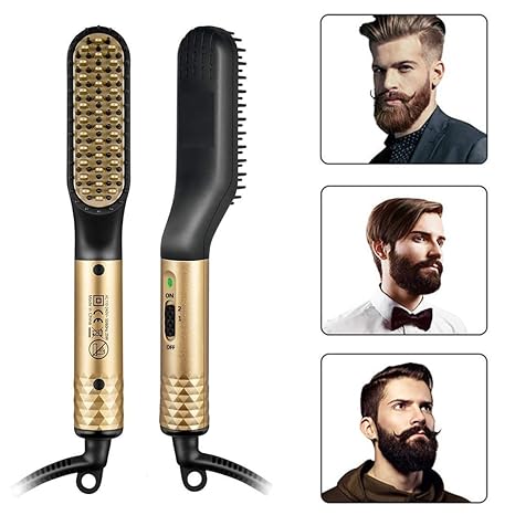 Rozia Beard Straightener Brush For Men 2 In 1 Portable Ionic Hair