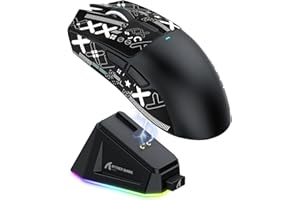 MAGIC-REFINER Attack Shark X11 59g Superlight Wireless Gaming Mouse with Grip Tape, RGB Charging Dock，BT/2.4G Wireless/Wired Pc Mouse, 22000 DPI,5 Programmable Buttons for Pc/Mac(Black)