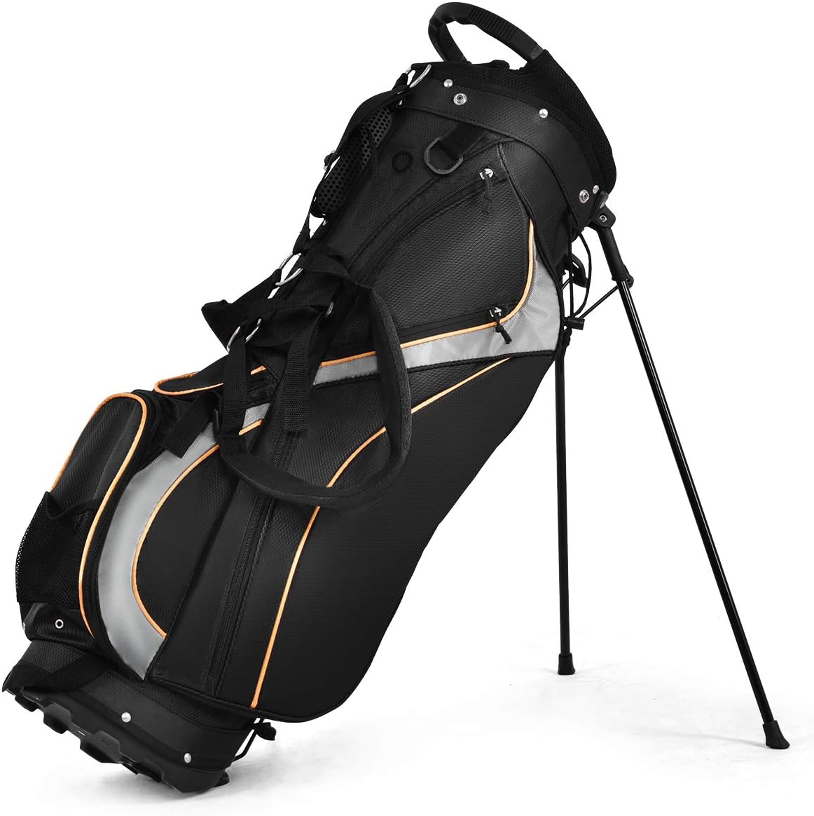 Tangkula Golf Bag 7 Way Divider Light Weight Portable Golf Cart Bag Waterproof Wear-Resistant Durable Fabric Easy Carry Space Saving Womens Mens Golf Stand Bag, Black : Sports & Outdoors