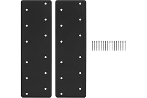 XIHUWZ 2 Pcs 16"x5"Straight Steel Flat Plate,Heavy Duty Mending Plate Joining Brackets, I Shape Strap Metal Plate Fit 4x4,6x6 for Repair House,Furniture,Pavilion,Truss framing