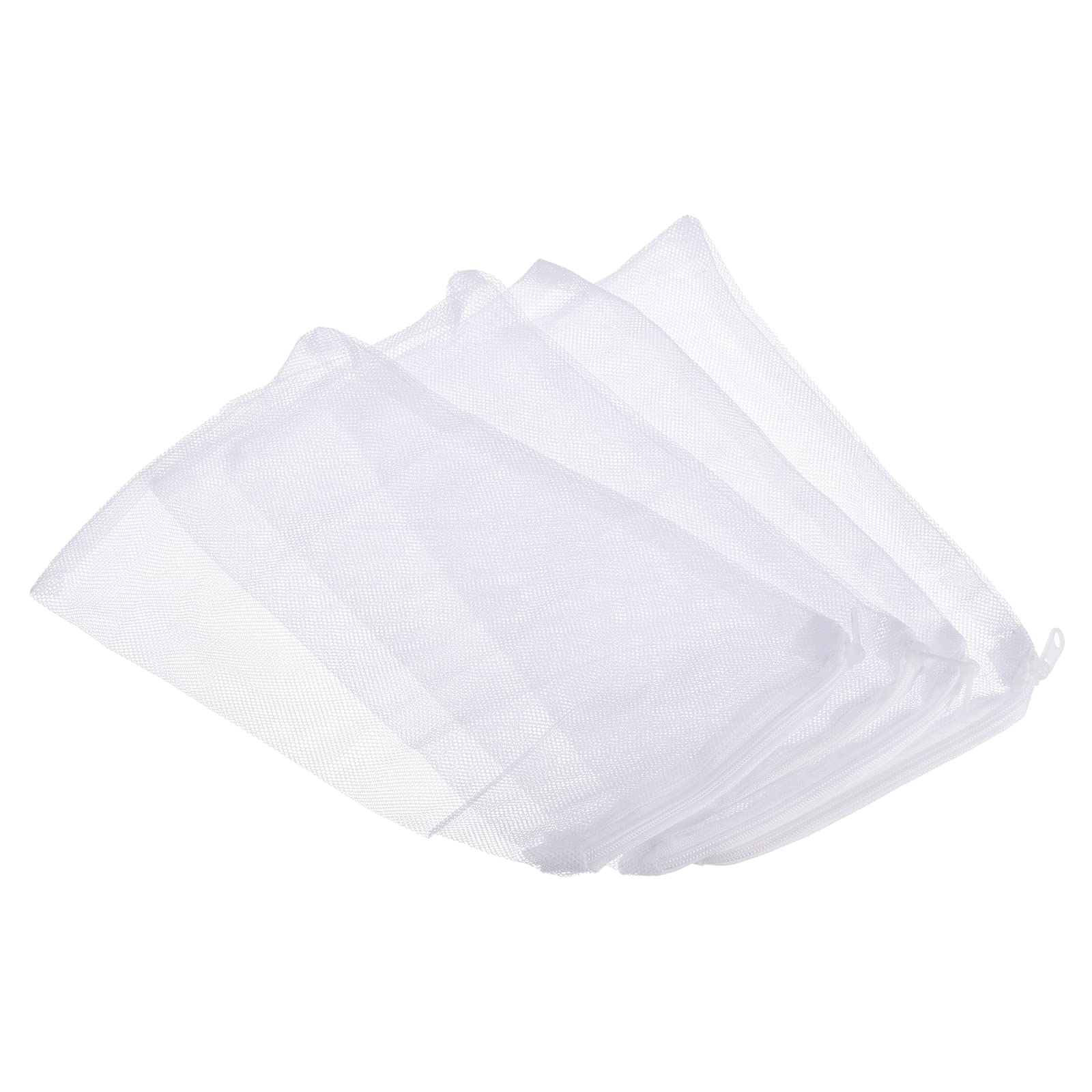 PATIKIL Aquarium Filter Media Bags 25x15cm 10 Pack Fish Tank Mesh Bags with Zipper White