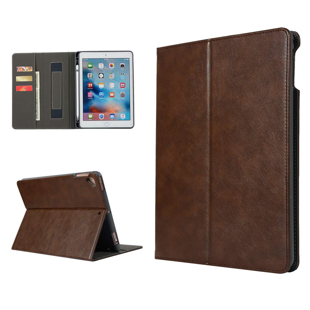 Hülle für Apple Neu iPad 2018 / 2017 9.7 mit Apple Pencil Halter und effektive Wärmeableitung TPU hintere Abdeckung, MLorras Premium Business Ultradünn Superleicht Stoßfest Smart Schutzhülle mit Auto aufwachen / Schlaf und Einstellbarem Stä