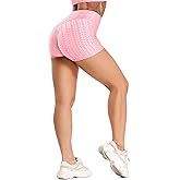 SEASUM Women Workout Shorts Brazilian Textured Booty Leggings Shorts Anti-Cellulite Scrunch Butt Lift