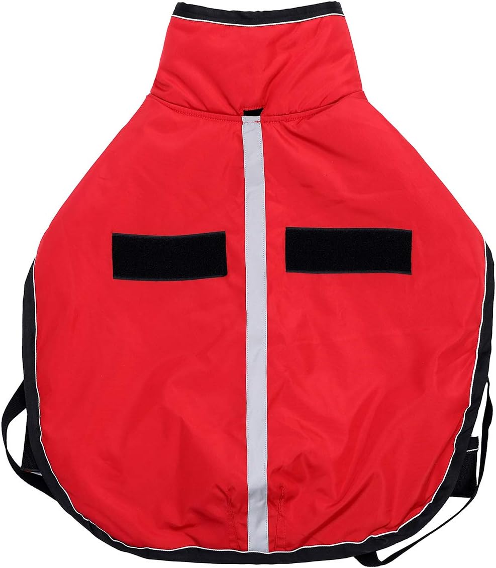 Geyecete Reflective Parka 300D Dog Coat, Waterproof Dog Jacket for Small Medium Large Dogs with Harness Hole-Red-S - Image 5