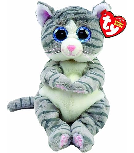 Amazon.com: Ty Kiki Grey Cat Plush, Regular : Toys & Games