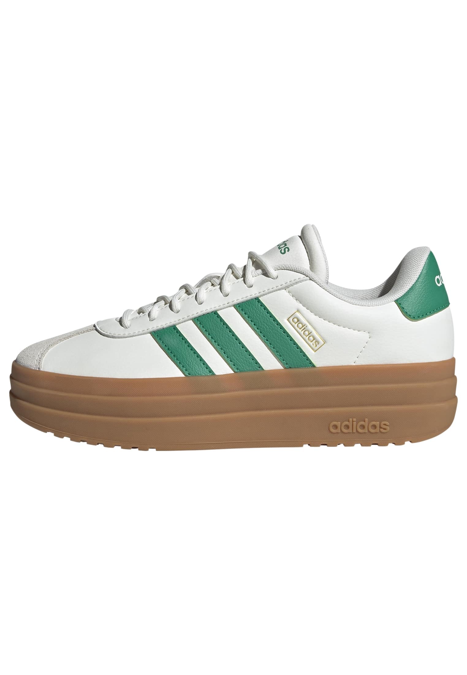 Adidas Women's VL Court Bold, White/Court Green/Gold Metallic, 8.5 Image