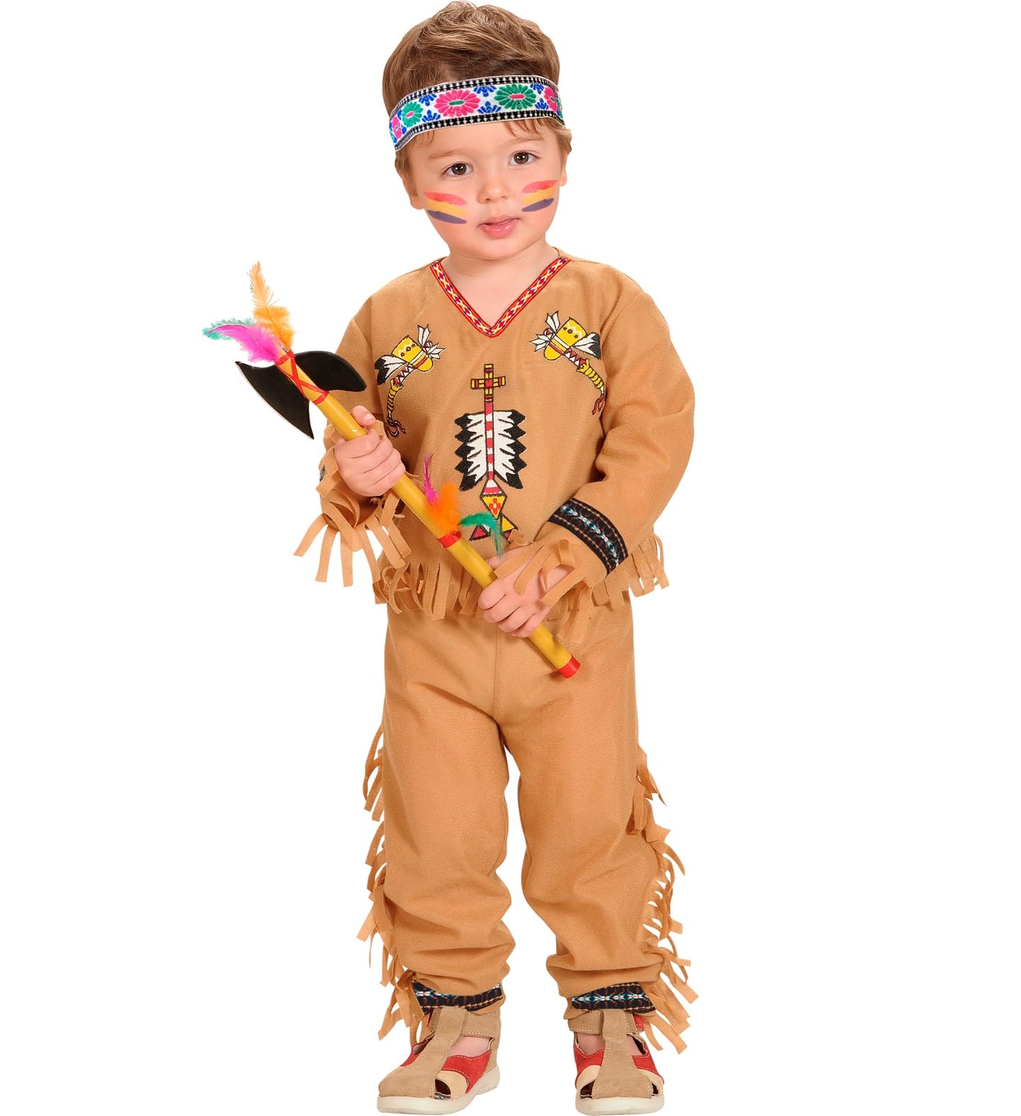 "INDIAN" (coat, pants, headband with feathers) - (104 cm / 2-3 Years), Braun
