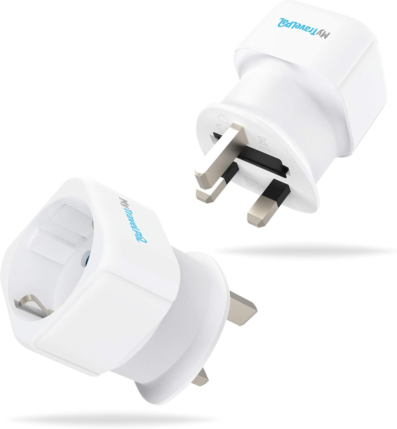 EU to UK Plug Adapter (2 Pack), White