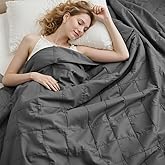 Gkyet Weighted Blanket for Adults(60" x 80",15lbs,Grey) Queen Size Soft Cooling Heavy Blanket for Sleeping,Breathable Blanket with Glass Bead Perfect for 140-160 lbs,All Season,Machine Washable.