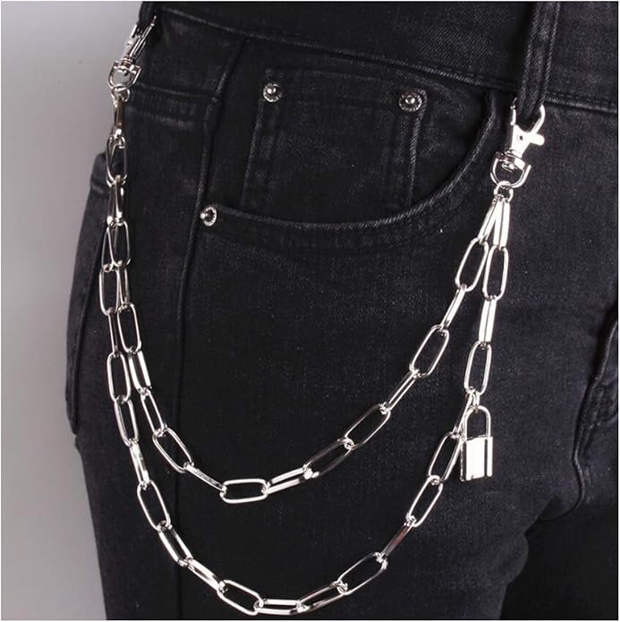 Lock Charm Waist Chain Body Chain Goth Street Pants Chain