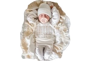 Ylsteed Newborn Baby Boy Girl Clothes Outfits Long Sleeve Romper Bodysuit Baby Shower Coming Home Outfit Shirt+Pants+Hat
