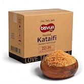 BISVUA Bulk Roasted Kataifi-22 lbs-Dubai Chocolate Filling Shredded Pastry | Ready-to-use 10 kg roasted kadayif shredded for Dubai chocolate kit, kunafa, katafi̇, baklava, bakeries and foodservice.