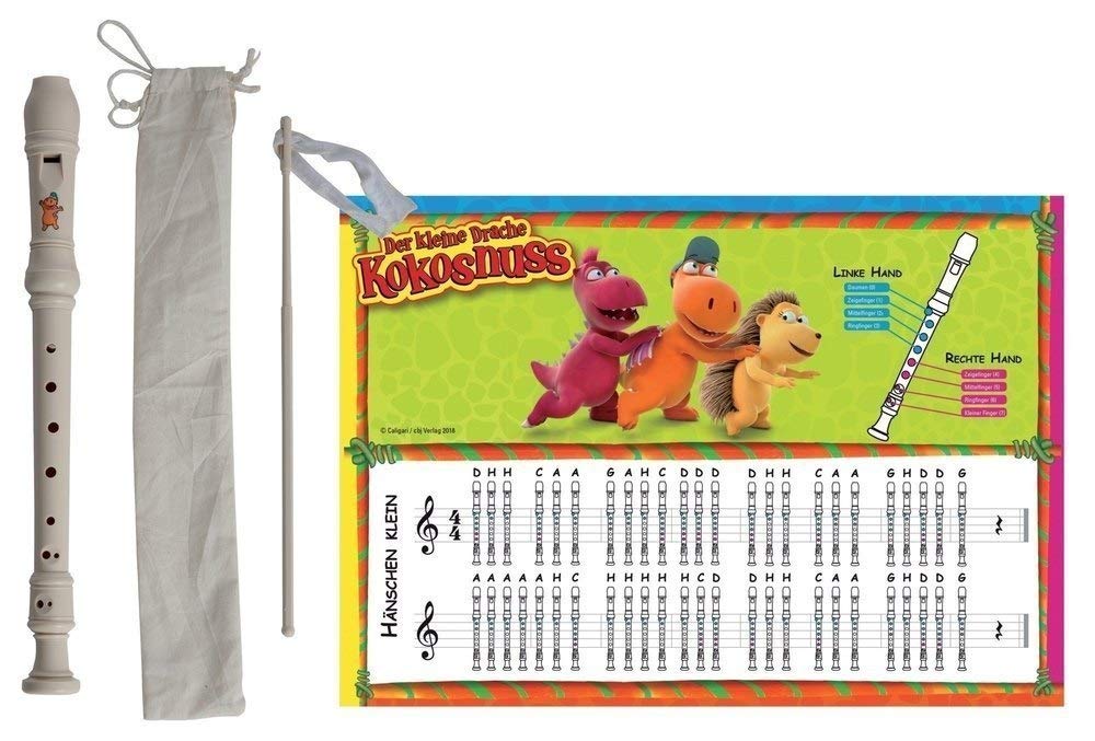 Drache Kokosnuss The little Drache Kokosnuss recorder ABS, double hole, German fingering, including sheet music