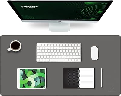 K KNODEL Large Desk Pad 80x40cm Dark Gray PVC Leather Waterproof