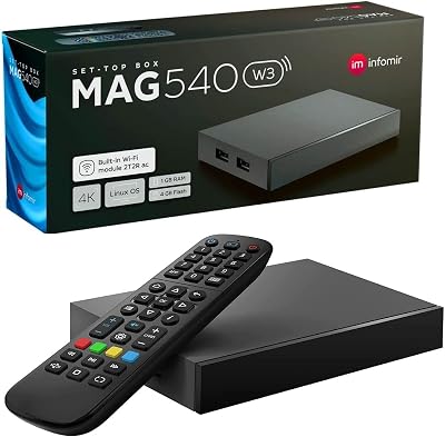 MAG 540w3 Linux 4K IPTV Set Top Box Dual WiFi 5G HEVC HDR UHD UK Plug