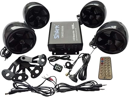 shark 1000 watt motorcycle audio system