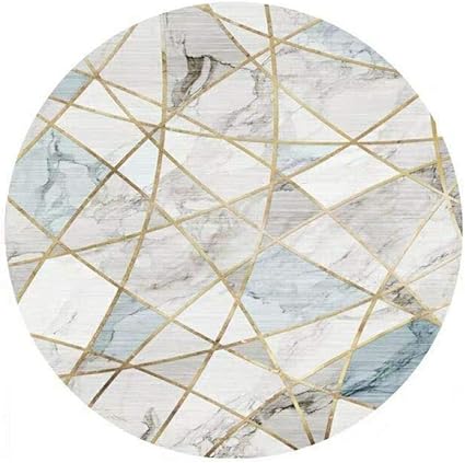 CNKN Geometric Round Rug für Kinderzimmer Wohnzimmer Anti-Rutsch-Tapete
