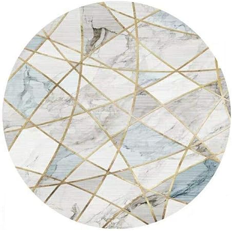 CNKN Geometric Round Rug für Kinderzimmer Wohnzimmer Anti-Rutsch-Tapete