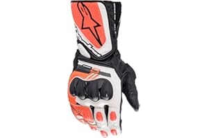 Alpinestars SP-8 V3 Men's Street Motorcycle Gloves - Black/White/Red Fluo/X-Large
