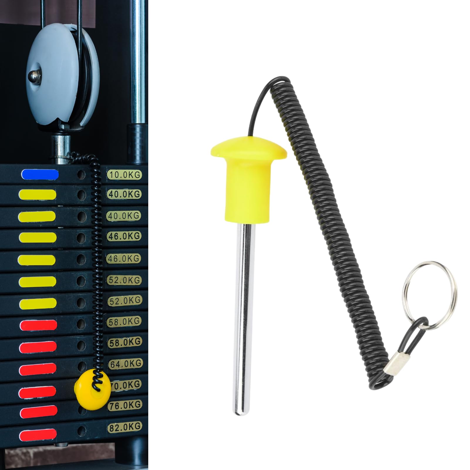 Aeloa Weight Stack Pin, Stack Training Pin Fitness Accessories Belt, Magnetic, Yellow, Iron, Approx. Shown