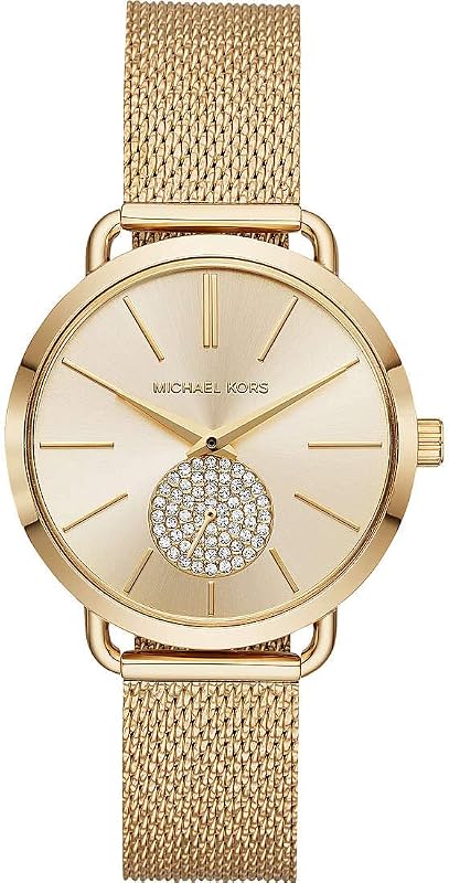 Orologio Portia da donna, Movimento al quarzo multifunzione con cinturino in acciaio inossidabile, 36 mm, Tono oro e glitter