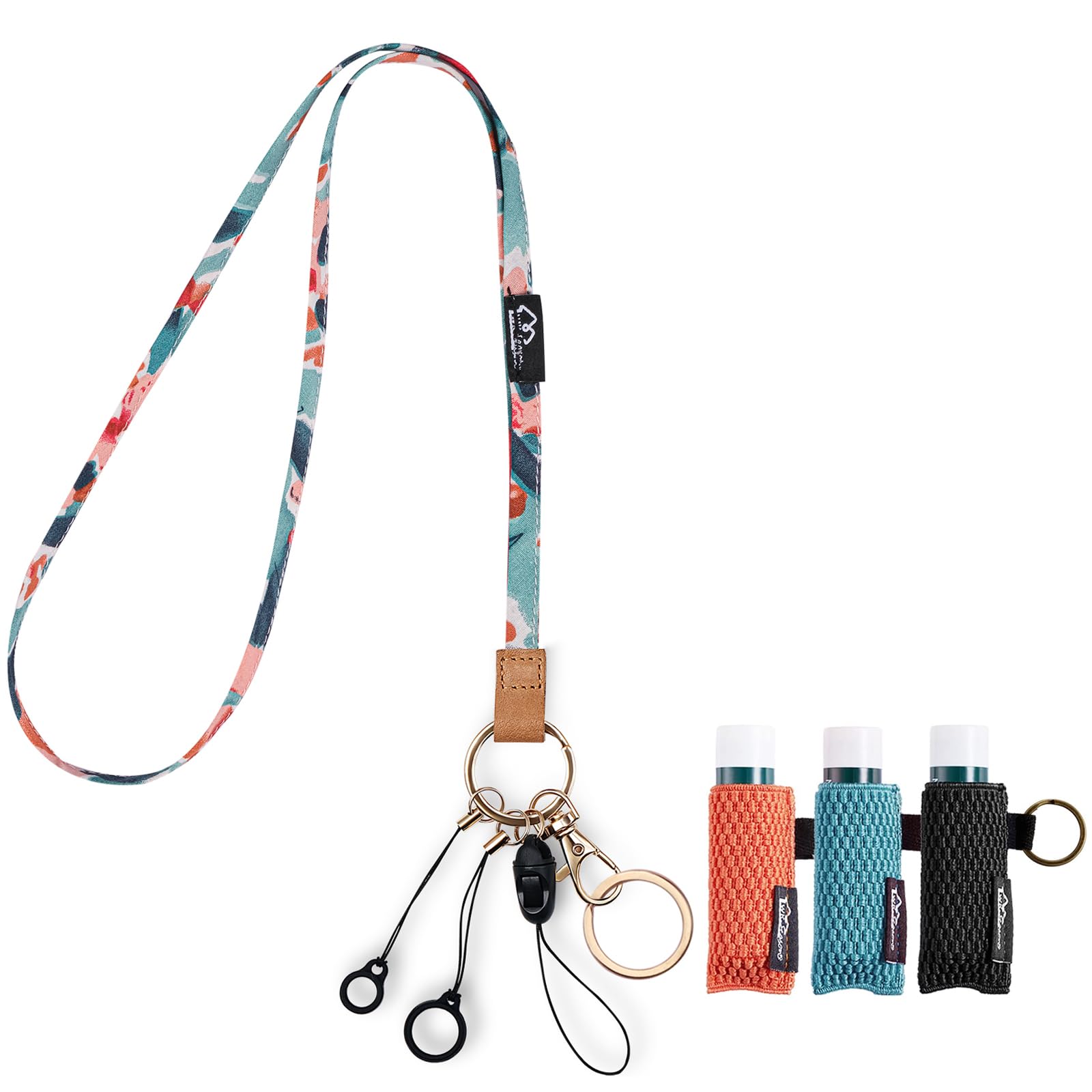 WK IEASON Lanyard Neck Strap & Lip Balm Holder Set Keychain ID Keyring Keys Badge Phone Camera Strap Pen Holders