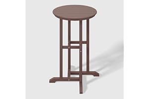 WestinTrends Malibu 37" Counter Height Round Outdoor Patio Bistro Bar Table, Dark Brown