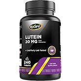 Oxify Lutein 20 mg | 240 Tablets | Gluten-Free, Non-GMO | Supplement Made in USA