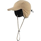 Home Prefer Waterproof Men's Winter Hats with Visor Warm Fleece Lined Baseball Cap Earflaps Trooper Trapper Hat for Men