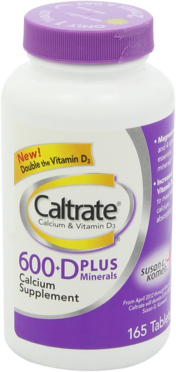 Caltrate 600+D3 Plus Minerals (165 Count) Calcium & Vitamin D3 Supplement Tablet, 600 mg: Health & Personal Care