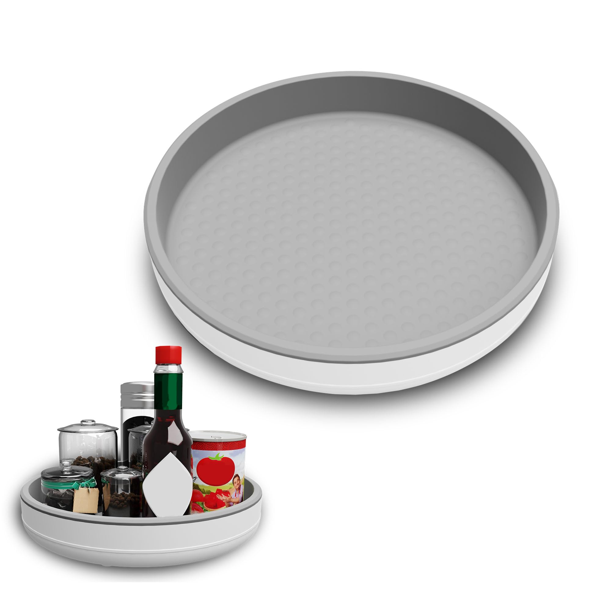 1 Pack 10 Inch Non-Skid Lazy Susan Turntable Organizers - Rotating Tray for Pantry Organization and Storage, Kitchen, Cabinet, Fridge, Bathroom Vanity, Countertop, Under Sink Organizing, Spice Rack