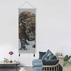 Decoración de pared de dormitorio de bisonte feroz fuerte Decoración de