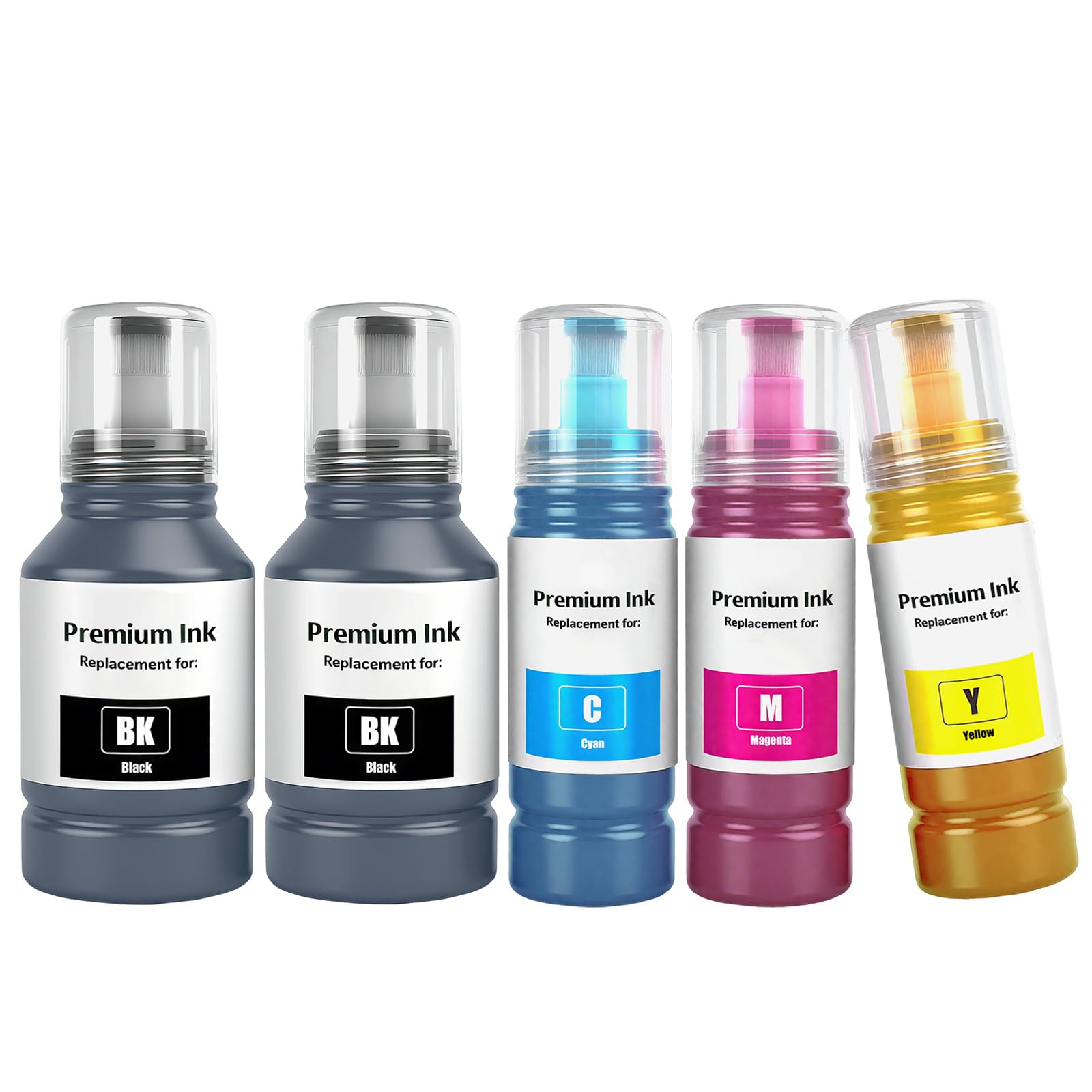 TOPRINT Ink Bottles 5 Color Multipack Compatible for ET-2700 ET-2750 ET-2751 ET-2756 ET-2850 ET-2851 ET-2856 ET-3700 ET-3750 ET-3850 ET-4750 ET-4850 ET-4856 ET-15000 Printers