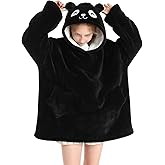 Wearable Blanket Hoodie for Kids 4-12YR Oversized Animal Hooded Blanket Super Soft Comfortable Warm Flannel Panda