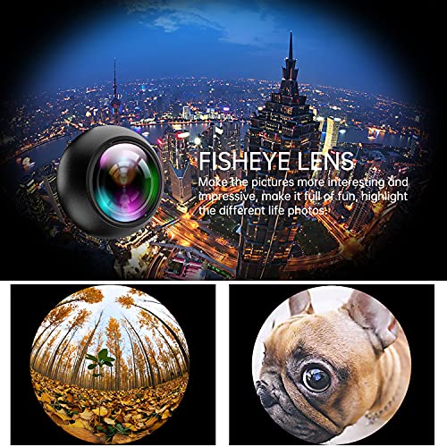Conception De Lignes Ondulées Objectifs De Caméra De Téléphone HD-Objectifs avec 0.6X Super Grand Angle + 15X Macro + Objectif Fisheye 0.28X Compatible avec iPhone,Samsung Huawei iPad etc (Noir)