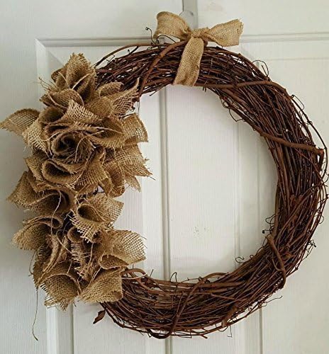 Rustic Grapevine Wreath with Burlap 18"