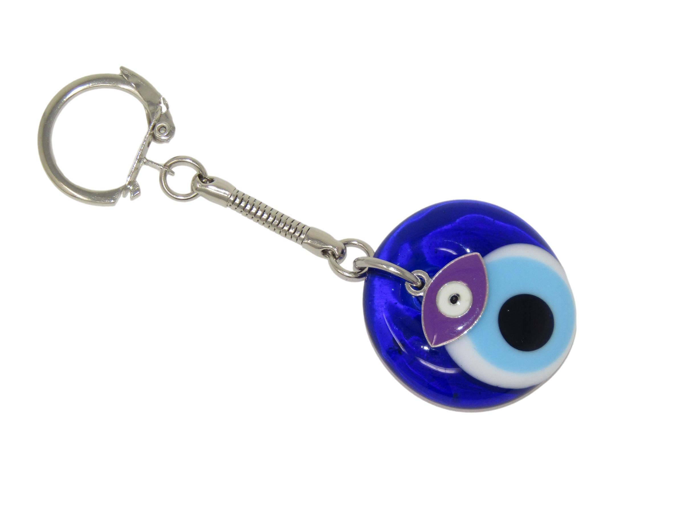 Jeannieparnell 292-3cm Glass Lucky Evil Eye & Eye Charm Keyring Bag Hanger Protection & Good Luck