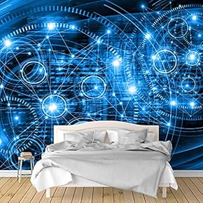 Wall Murals for Bedroom Secitific Mechanical Feeling Pictures Removable Wallpaper Peel and Stick Wall Stickers - 66x96 inches