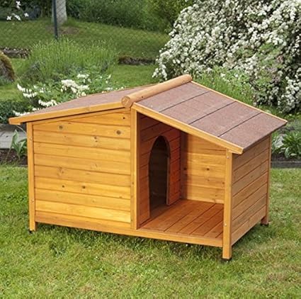 Niche Pour Chien 4 Saisons En Bois Huilé Niche Avec Terrasse Abri Idéal Pour Garder Votre Quatre Pattes Ami Protégé De Tous Les éléments