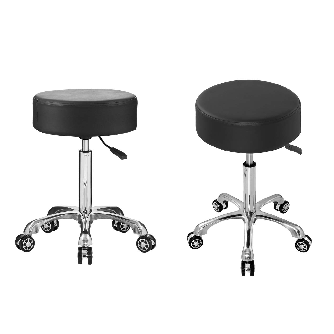 EasyLife Professional Swivel Rolling Stool Adjustable Height Hydraulic Stool with Wheels for Clinic Dentist Spa Massage Salons Studio (Black): Beauty